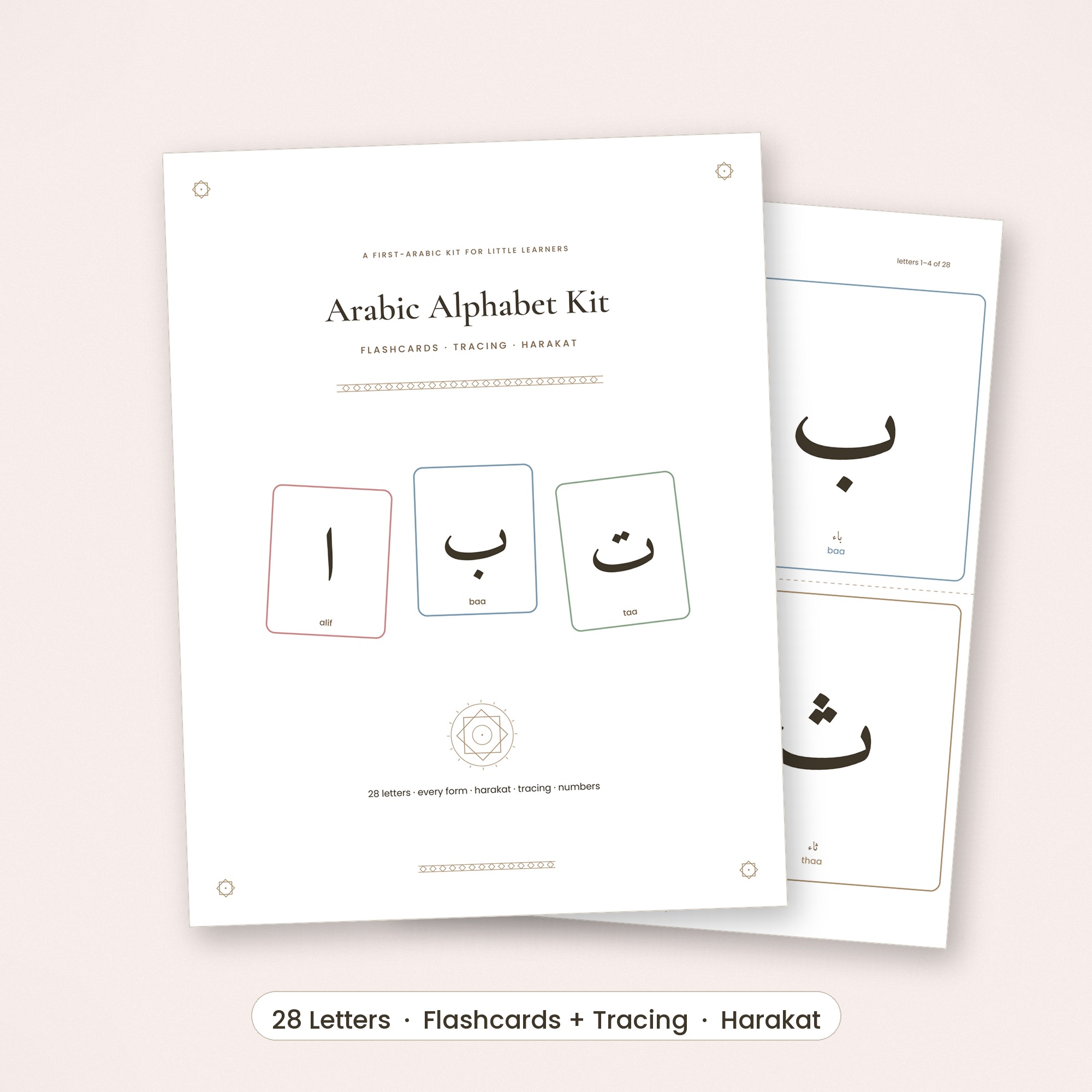 Arabic Alphabet Kit — Flashcards + Tracing — preview